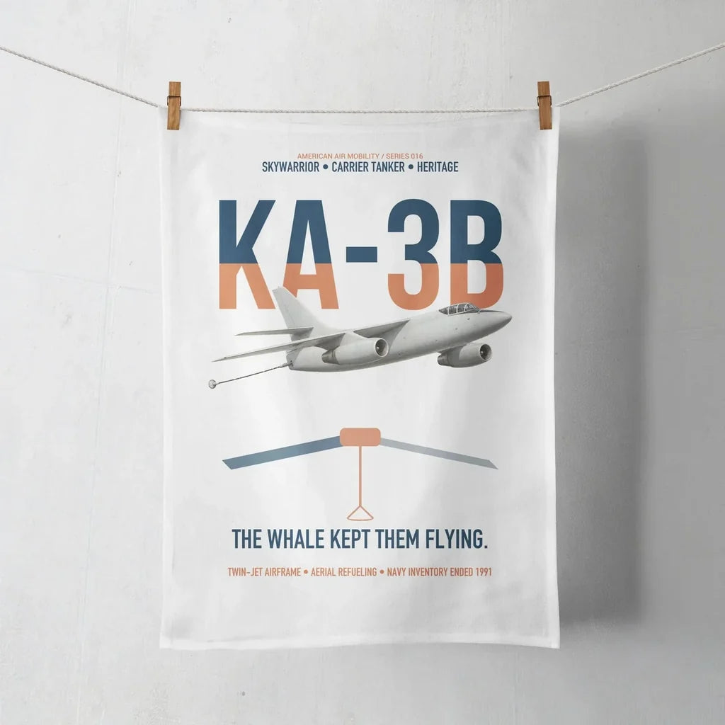 KA-3B Skywarrior design on white towel