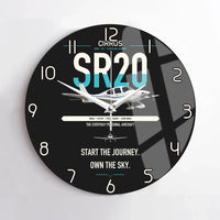 Thumbnail for Cirrus SR20 design on black no frame wall clock