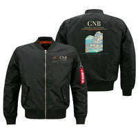 Thumbnail for Grenoble-Isère Airport (GNB) design on black bomber jacket