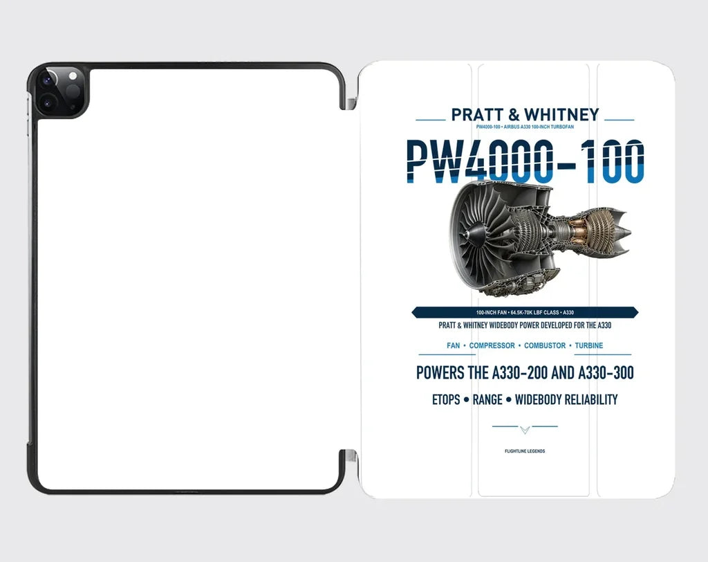 PW4000-100 design on white ipad tablet case