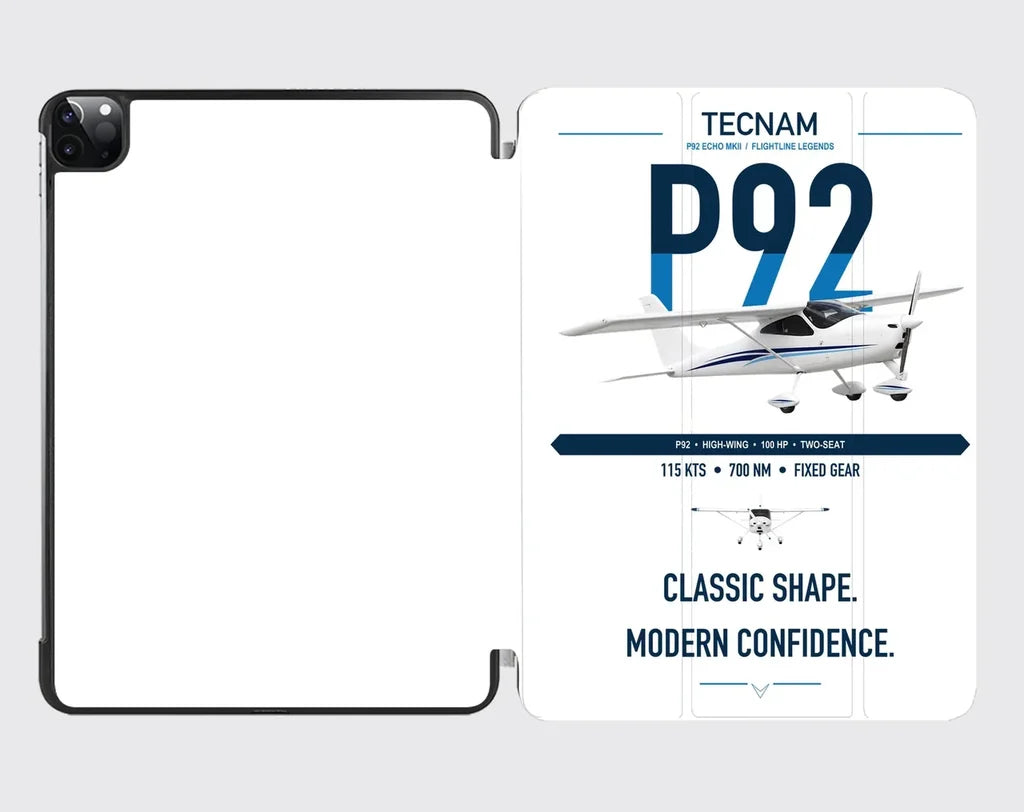 Tecnam P92 Echo MkII design on white ipad tablet case