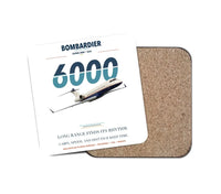 Thumbnail for Bombardier Global 6000 design on white 1 piece coaster