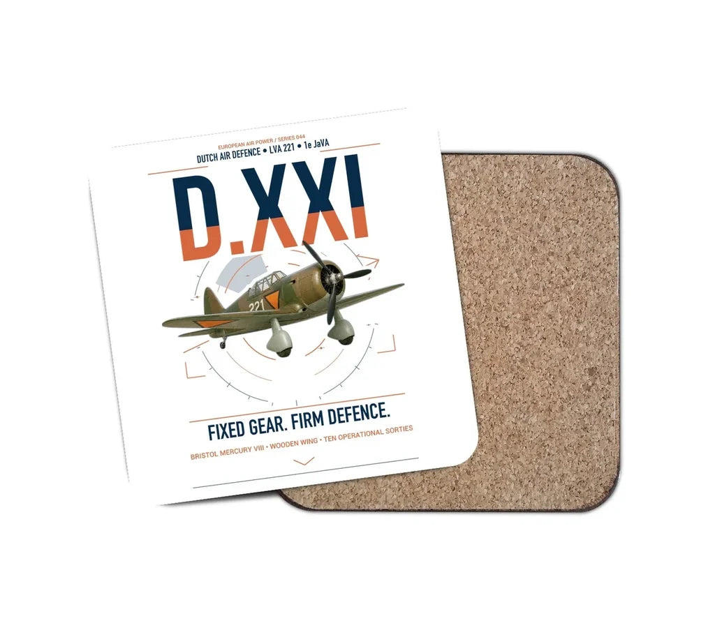 Fokker D.XXI — Dutch LVA aircraft 221 design on white 1 piece coaster