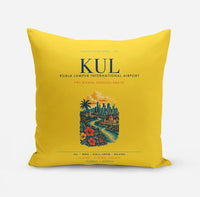 Thumbnail for Kuala Lumpur International Airport (KUL) design on yellow pillow