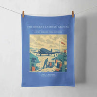 Thumbnail for VINTAGE G4517 - The Desert Landing Ground - Designed Towels design on blue