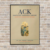 Thumbnail for Nantucket Memorial Airport ACK vertical canvas print - framed - beige background