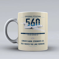 Thumbnail for Cessna Citation 560 - Citation V design on beige ceramic mug, double-side print