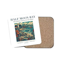 Thumbnail for HALF MOON BAY - Poster - Coaster - White