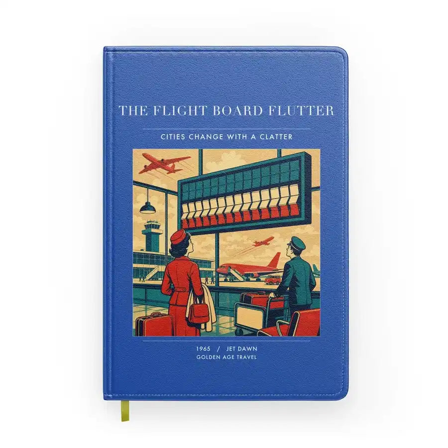 VINTAGE G4302 - The Flight Board Flutter - Designed Notebooks design on blue