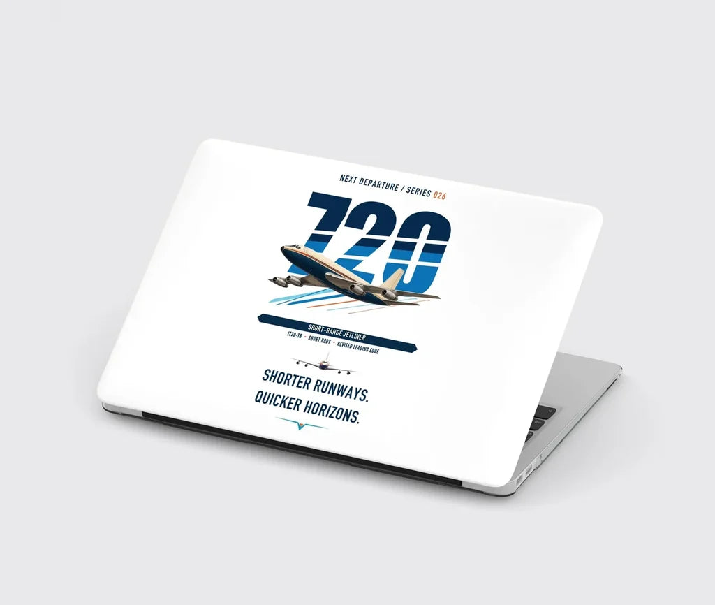 Boeing 720B design on white MacBook case
