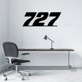 Boeing 727 Flat Text Wall Metal Signs