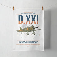 Thumbnail for Fokker D.XXI — Dutch LVA aircraft 221 design on white towel