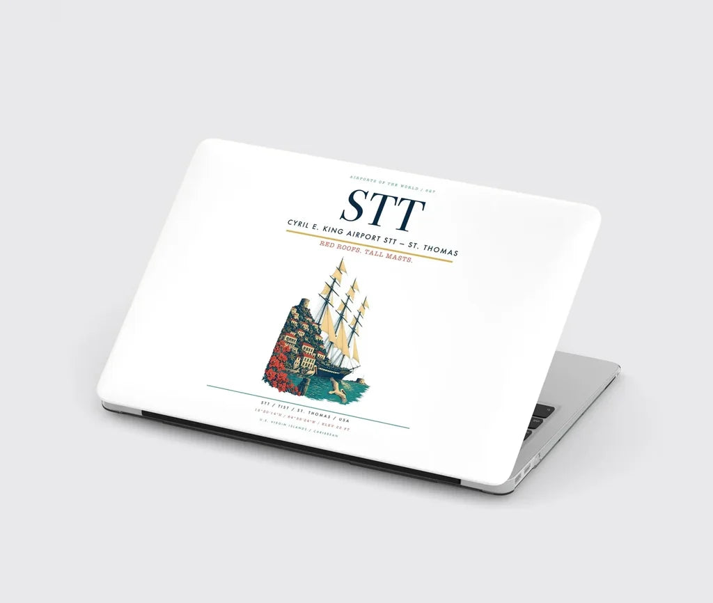 Cyril E. King Airport (STT) design on white MacBook case