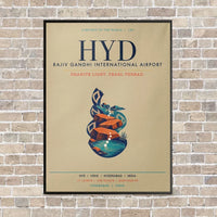 Thumbnail for Rajiv Gandhi International Airport Hyderabad HYD vertical canvas print - framed - beige background
