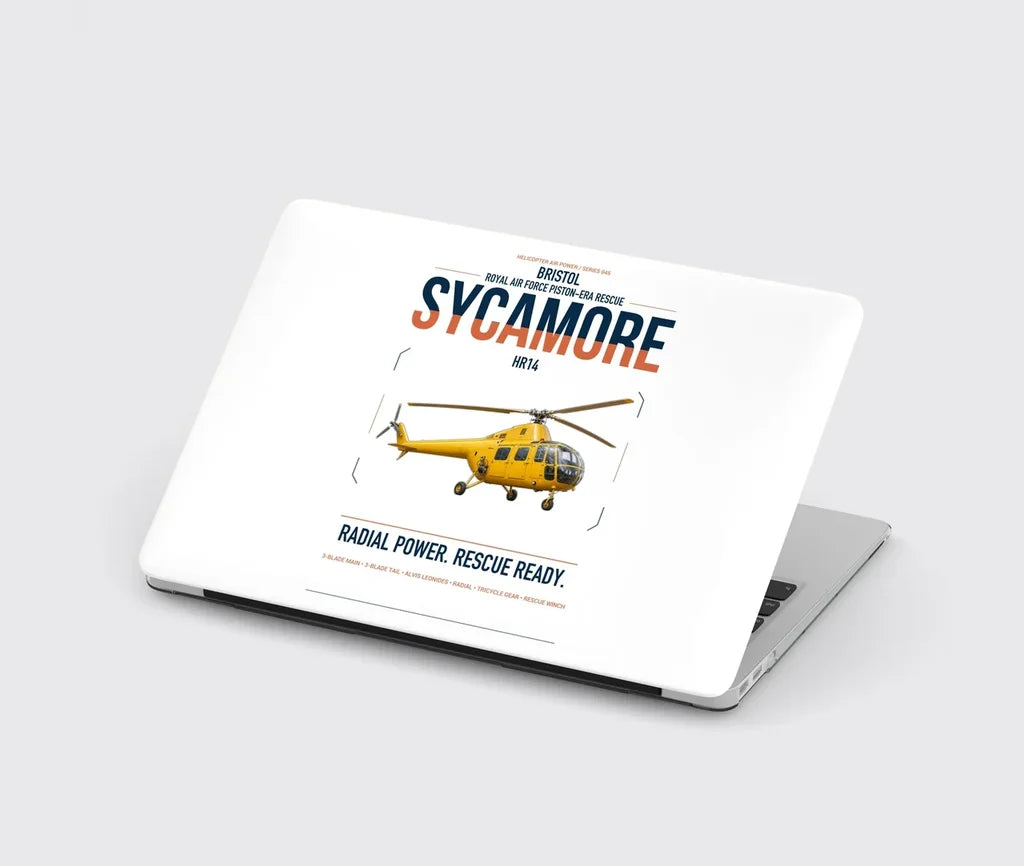 Bristol Sycamore HR14 design on white MacBook case