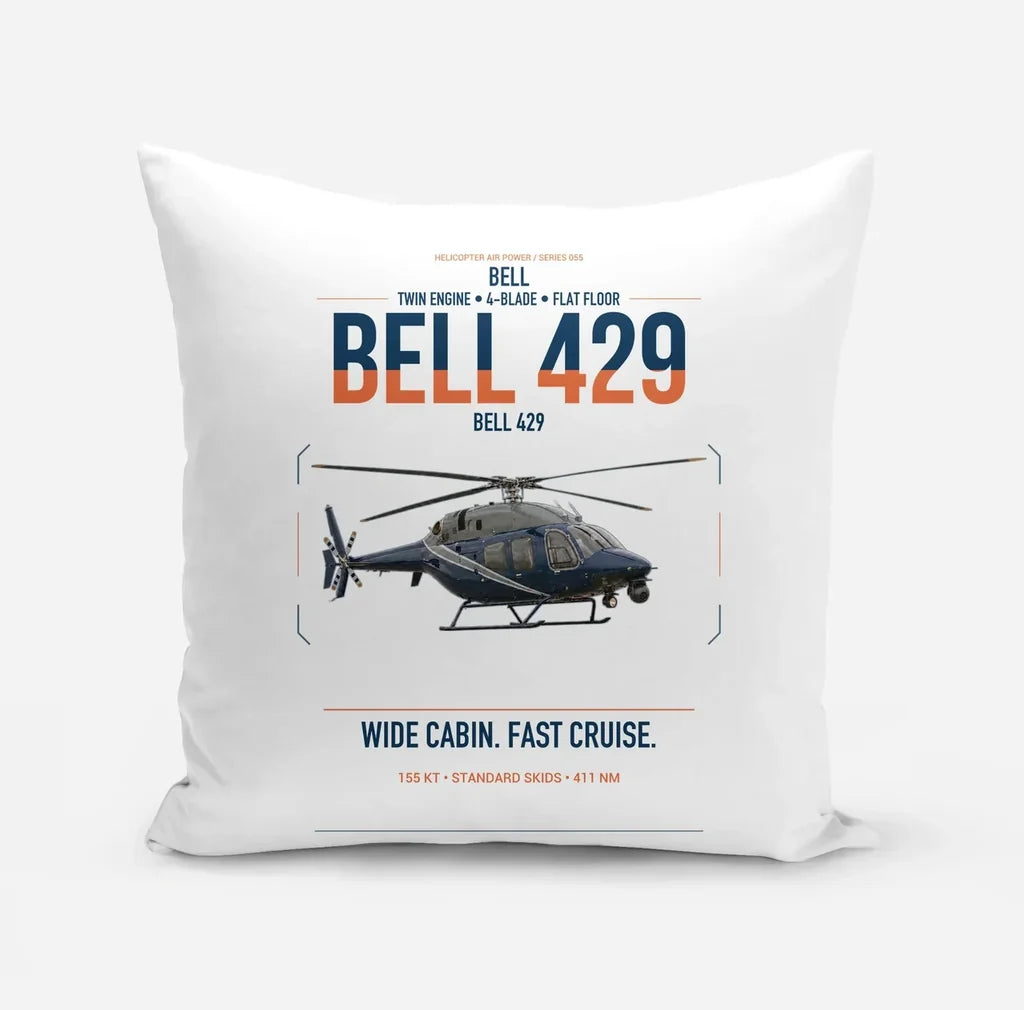 Bell 429 design on white pillow