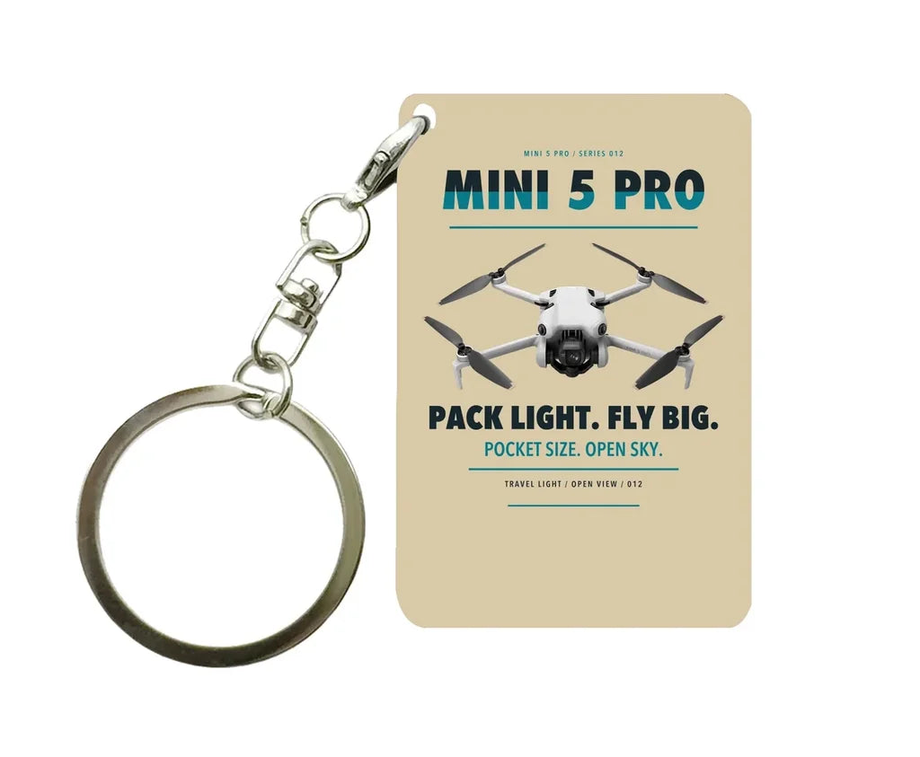 DJI Mini 5 Pro Key Chain design on beige key chain