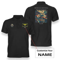 Thumbnail for VINTAGE G4323 - The Bicycle Shop Wings - Double-Side Polo T-Shirt design on black+name
