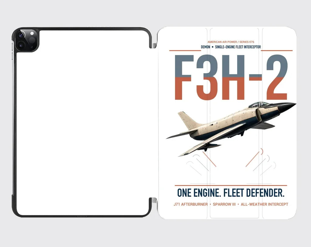 F3H-2 Demon design on white ipad tablet case