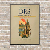 Thumbnail for Dresden Airport DRS vertical canvas print - framed - beige background