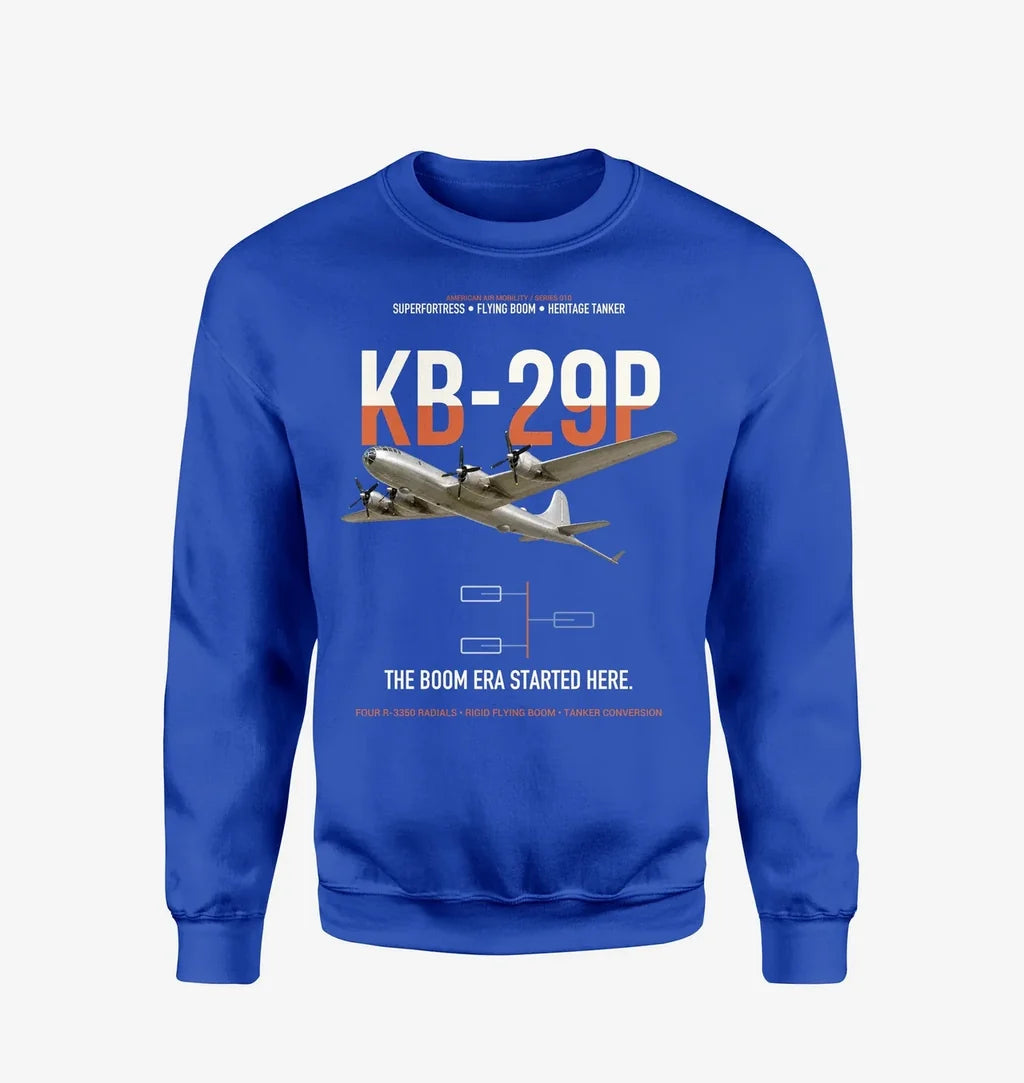 KB-29P SUPERFORTRESS design on blue sweatshirt