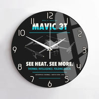 Thumbnail for DJI Mavic 3 Thermal design on black no frame wall clock