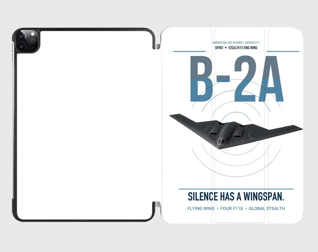 B-2A Spirit design on white ipad tablet case