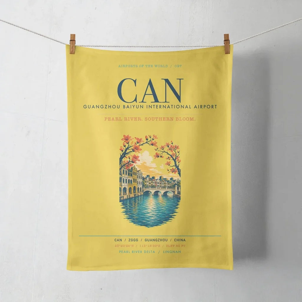 Guangzhou Baiyun International Airport (CAN) design on yellow towel