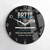 Thumbnail for BR710 design on black no frame wall clock