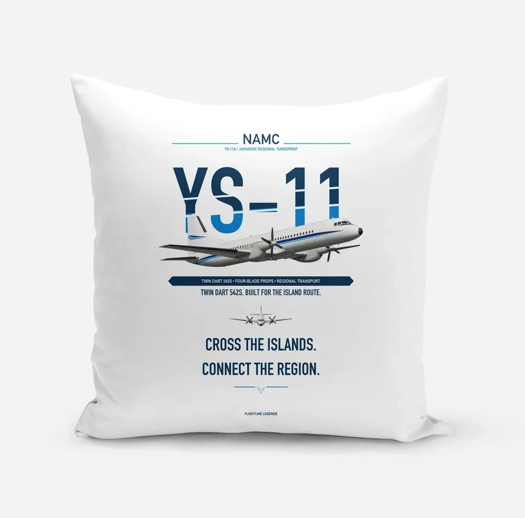 NAMC YS-11A design on white pillow