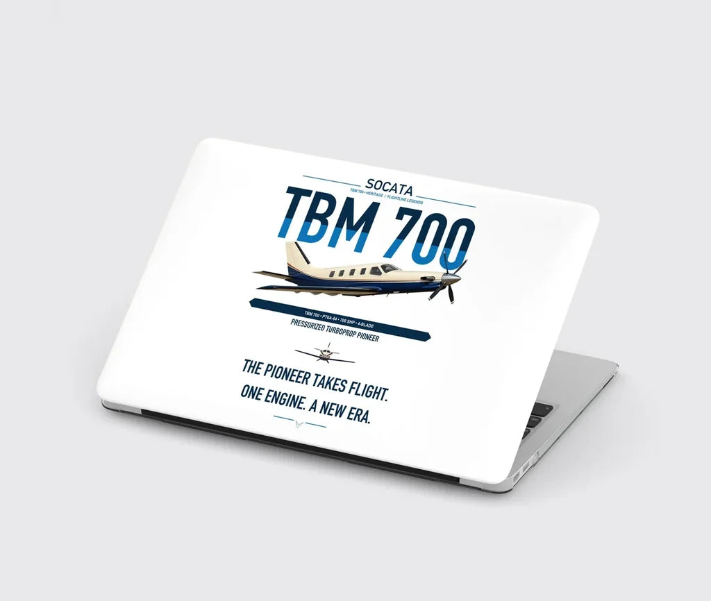 Socata TBM 700 design on white MacBook case