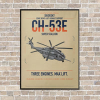 Thumbnail for Sikorsky CH-53E Super Stallion vertical canvas print - framed - beige background