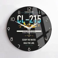 Thumbnail for Canadair CL-215 design on black no frame wall clock