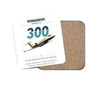 Thumbnail for Bombardier Challenger 300 design on white 1 piece coaster