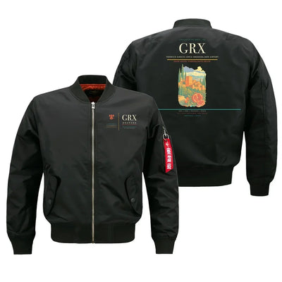 Federico García Lorca Granada-Jaén Airport (GRX) design on black bomber jacket