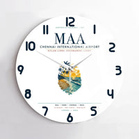 Thumbnail for Chennai International Airport (MAA) design on white no frame wall clock