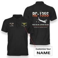 Thumbnail for RC-135S Cobra Ball design on black+name double-side polo t-shirt, double-side print