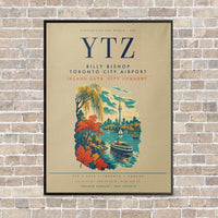 Thumbnail for Billy Bishop Toronto City Airport YTZ vertical canvas print - framed - beige background