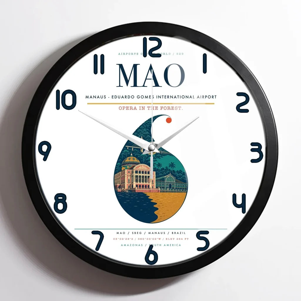 Manaus - Eduardo Gomes International Airport MAO Wall-Clock Framed - White