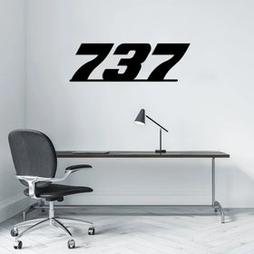 Boeing 737 Flat Text Wall Metal Signs