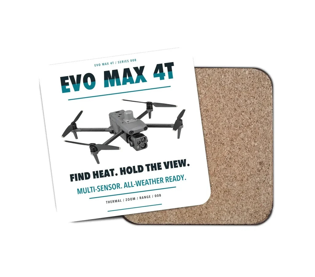 Autel EVO Max 4T design on white 1 piece coaster