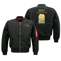 Thumbnail for George Best Belfast City Airport (BHD) design on black bomber jacket