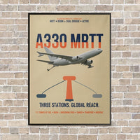 Thumbnail for Airbus A330 MRTT vertical canvas print - framed - beige background