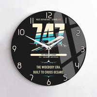 Thumbnail for Boeing 747-200B design on black no frame wall clock