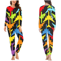 Thumbnail for Super Colourful Airplanes women pajamas - view 2