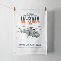 Thumbnail for PZL-Świdnik W-3WA Sokół design on white towel