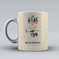 Thumbnail for Airbus H145 D3 design on beige ceramic mug, double-side print