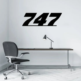Boeing 747 Flat Text Wall Metal Signs