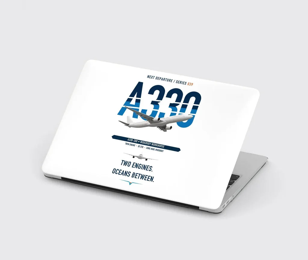 Airbus A330-300 design on white MacBook case