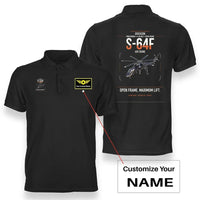 Thumbnail for Erickson S-64F Air Crane design on black+name double-side polo t-shirt, double-side print
